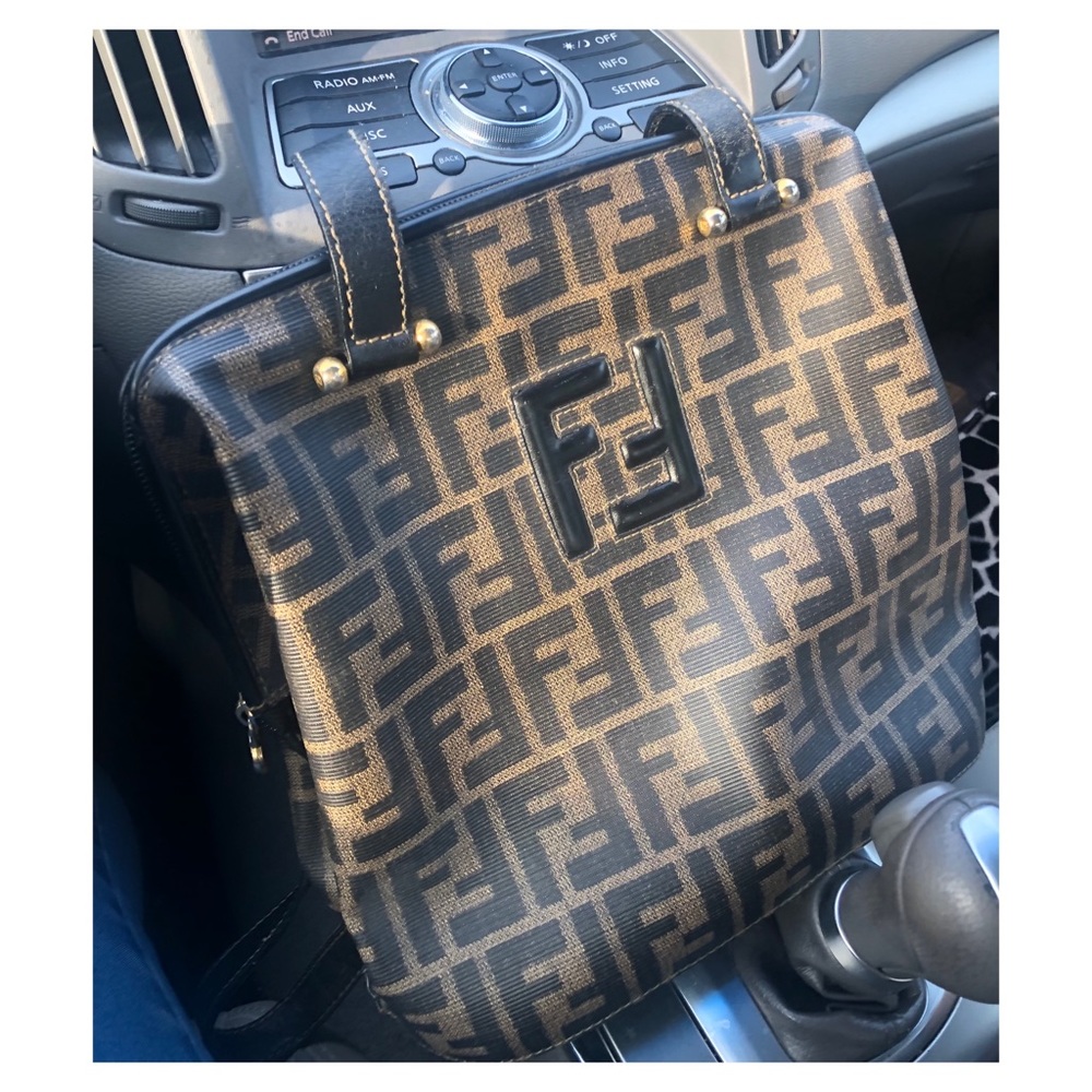 FENDI Authentic Brown Logo Satchel 90s